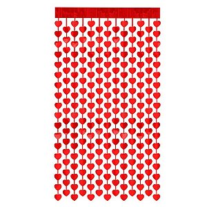 Cortina Decorativa Painel Mágico - 1x2m - Coração - Vermelho - Art Lille - Rizzo