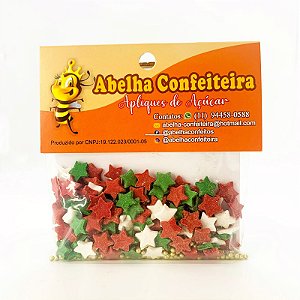 Mini Confeito - Estrelas Natalinas - 20g - Abelha Confeiteira - Rizzo