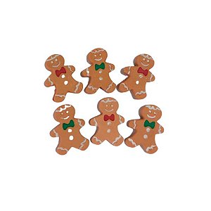Mini Confeito - Boneco Biscoito de Natal - 6 Unidades - Abelha Confeiteira - Rizzo