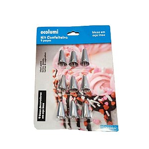 Kit Decorador de Bolo - 9pçs - 01 Unidade - Ecolumi - Rizzo