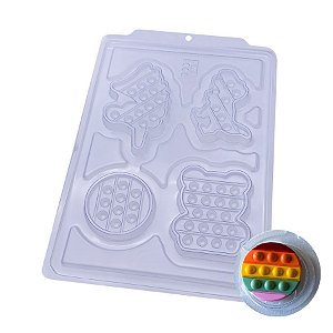 Forma de Acetato Simples Semiprofissional - Pop It Divertido - Ref. 3668 - 01 Unidade - BWB