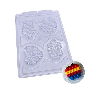 Forma de Acetato Simples Semiprofissional - Pop It Divertido - Ref. 3667 - 01 Unidade - BWB