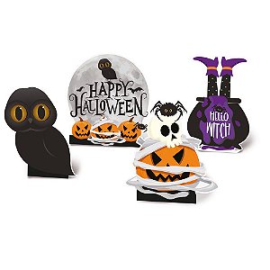 Silhueta Decorativa de Mesa Halloween - Noite do Terror - 4 unidades - Cromus - Rizzo Embalagens