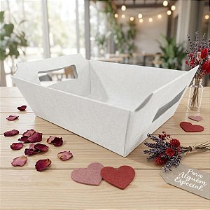 Cesta de Papel M 12,5X17X7cm - Branco - 10 Unidades - ASSK - Rizzo