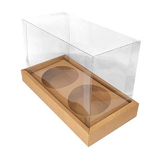 Caixa Panetone Duplo 100g Kraft 9x16,5x12cm - 05 Unidades - ASSK - Rizzo