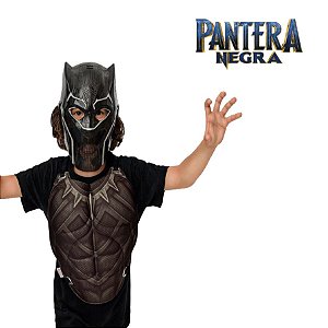 Fantasia Kit Vingadores Peitoral e Mascara Pantera Negra 02pçs 01 Unidade Regina Rizzo Embalagens