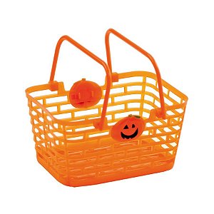 Cesta com Aplique Laranja Halloween Cromus Rizzo