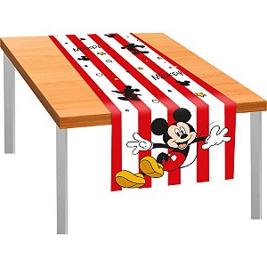 Trilho de Mesa de Tecido 40x200cm Festa Mickey Mouse 01 Unidade Regina Rizzo Embalagens