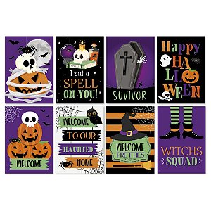 Cartaz Decorativo - Happy Halloween -25x35cm - 08 unidades - Cromus - Rizzo Embalagens