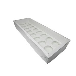 Caixa Base Brigadeiro - Branco - N3 (30,5cm x10cm x3,7cm) - 5 unidades - Assk - Rizzo Embalagens