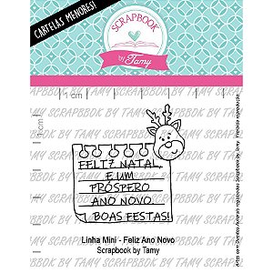 Cartela de Carimbos Mini - Feliz Ano Novo - Scrapbook by Tamy Cod 71000057 - 01 Unidade - Rizzo Embalagens