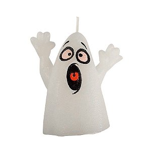 Vela Decorativa Halloween - Fantasma Assustado - 1 UN - Rizzo