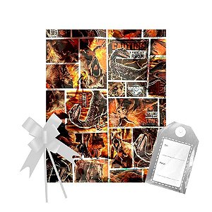 Kit Para Saco Presentes Festa Jurassic World 20x29cm 01 Unidade Cromus Rizzo Embalagens