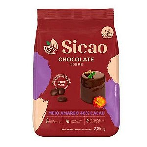 Chocolate Nobre Meio Amargo 40% Cacau - Gotas - 2,05 kg  - 1 unidade - Sicao - Rizzo