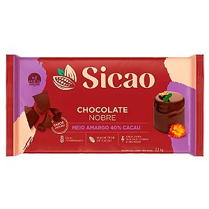 Chocolate Nobre Meio Amargo - Barra - 2,1 kg  - 1 unidade - Sicao - Rizzo
