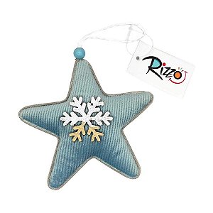 Enfeite para Pendurar - Estrela Heaven - Azul - 13cm - 01 unidade - Natal Tok da Casa - Rizzo Embalagens