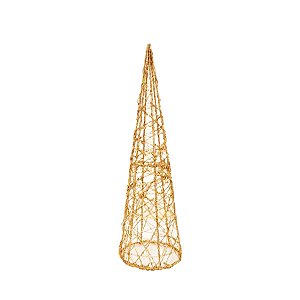 Cone Decorativo Trabalhado Dourado - 01 Unidade - Cromus - Rizzo Embalagens