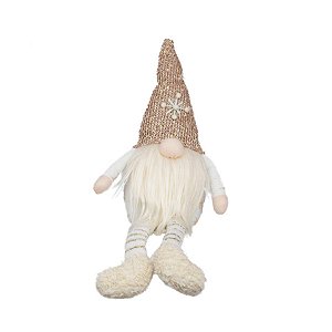 kringle Decoração Sentado Gorro Nude - 01 unidade - Cromus Natal -