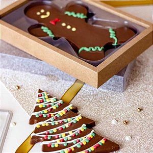 Caixa e Berço - Natal - Biscoito & Árvore Kraft - Crystal - 5 UN - Rizzo