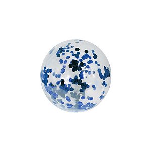 Balão Bubble Transparente com Confete Bolinha Azul - 11" 26cm - 01 Unidade - Partiufesta - Rizzo Embalagens