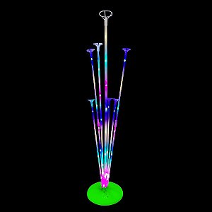 Suporte para Balões com Base Verde e Leds Coloridos - 01 Unidade - Partiufesta - Rizzo