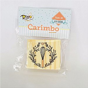 Carimbo Artesanal de Madeira - Fuer Florido - M - 1 UN - Rizzo Embalagens