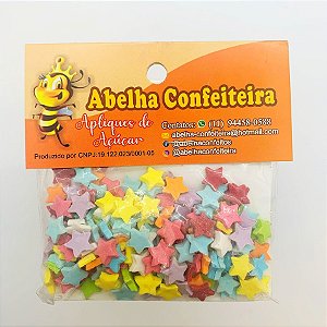 Mini Confeito - Estrelas Coloridas - 20 gramas - Abelha Confeiteira - Rizzo