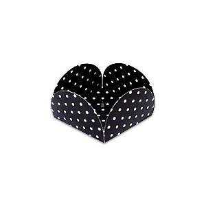 Forminha Quatro Pétalas - Poá Preto - 50 UN - Rizzo