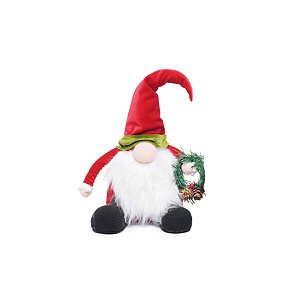 Kringle Sentado Vermelho 30cm - 01 unidade Cromus Natal - Rizzo Embalagens