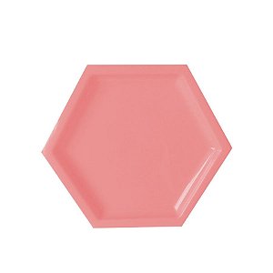 Bandeja Hexagonal Rosa 22cm 01 unidade - Rizzo