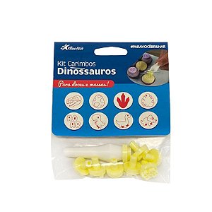 Kit Carimbo - Dinossauro - Amarelo - 8 UN - BlueStar - Rizzo