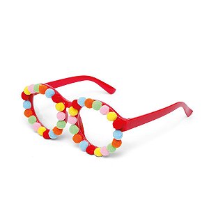 Óculos Carnaval - Pompom - Colorido - 01 UN - Cromus - Rizzo