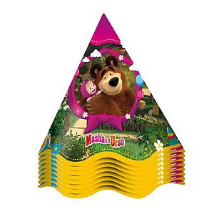 Chapéu de Aniversário - Masha e o Urso Clássica - 12 UN - Regina - Rizzo