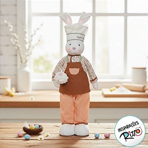 Boneco de Páscoa - Coelho Super Chef com Bolinho - G - 01 UN - Cromus - Rizzo