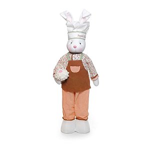 Boneco de Páscoa - Coelho Super Chef com Bolinho - G - 01 UN - Cromus - Rizzo