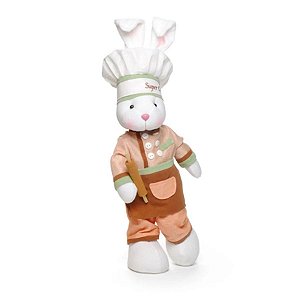 Boneco de Páscoa - Coelho Super Chef com Rolo de Massa - P - 01 UN - Cromus - Rizzo