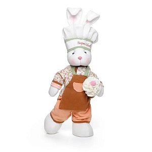 Boneco de Páscoa - Coelho Super Chef com Bolinho - P - 01 UN - Cromus - Rizzo