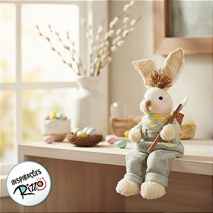 Boneco de Páscoa - Coelho Jardineiro - 01 UN - Cromus - Rizzo