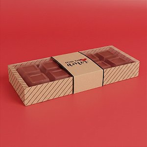 Caixa Tablete 1kg - Feito com Amor - 27,4x11x3,8cm - 10 Unidades - Cromus - Rizzo