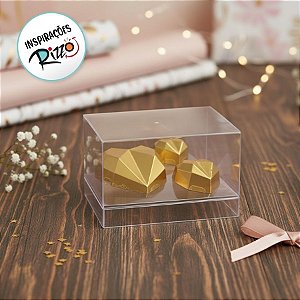 Caixa para Ovo de Coração em Acrílico Transparente 200g e 2 Trufas - Linha Elegance - Cromus - Rizzo