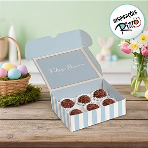 Caixa para Brigadeiros - Clássico Francês Azul - 10 Unidades - Cromus - Rizzo Embalagens