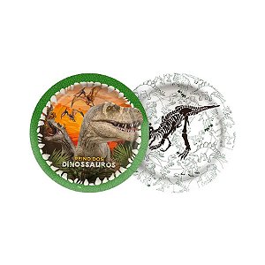Prato de Papel - Reino dos Dinossauros - 12 UN - Regina - Rizzo