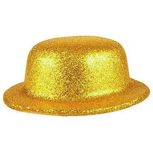 Adereço de Carnaval Chapéu Glitter Coquinho - Amarelo - Mod 6529 - 01 unidade - Rizzo