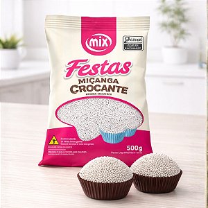Confeito Miçanga - Branca - 500g - 01 unidade - Mix