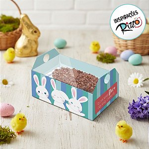 Caixote para Meio Ovo com Colher Coelhinhos - 06 Unidades - Cromus Páscoa - Rizzo