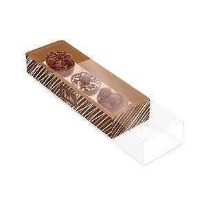 Caixa Luva Moldura para Meio Ovo 50g - Tons de Chocolate - 06 Unidades - Cromus - Rizzo