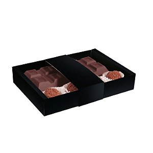 Caixa para Tablete com Brigadeiros Preto 18x13x3,2cm - 10 Unidades - Cromus - Rizzo Embalagens