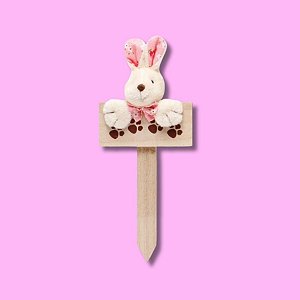 Mini Placa Patinhas Coelho de Páscoa Rosa - Cromus - 01 un - Rizzo