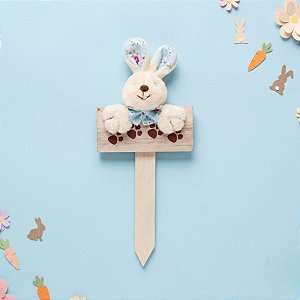 Mini Placa Patinhas Coelho de Páscoa Azul - Cromus - 01 un - Rizzo