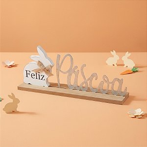 Placa Letreiro Decorativo Feliz Páscoa - Cromus - 01 un - Rizzo
